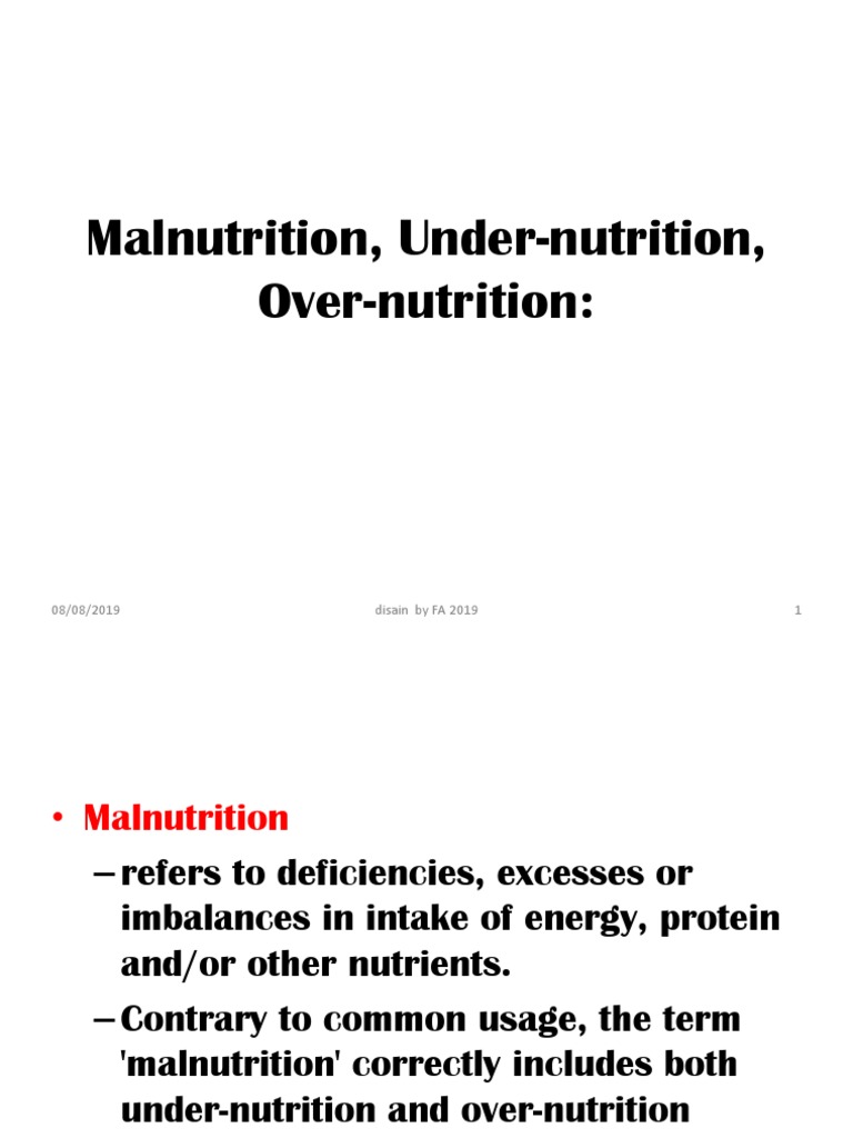 Malnutrition, Under Nutrition, Over Nutrition PDF Millennium Development Goals Malnutrition