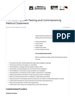 Pre Action System Testing and Commissioning Method Statement - Method Statement HQ PDF