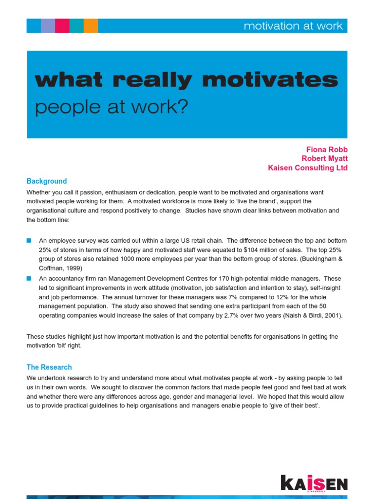 What Really Motivates People at Work | PDF | Motivation | Motivational