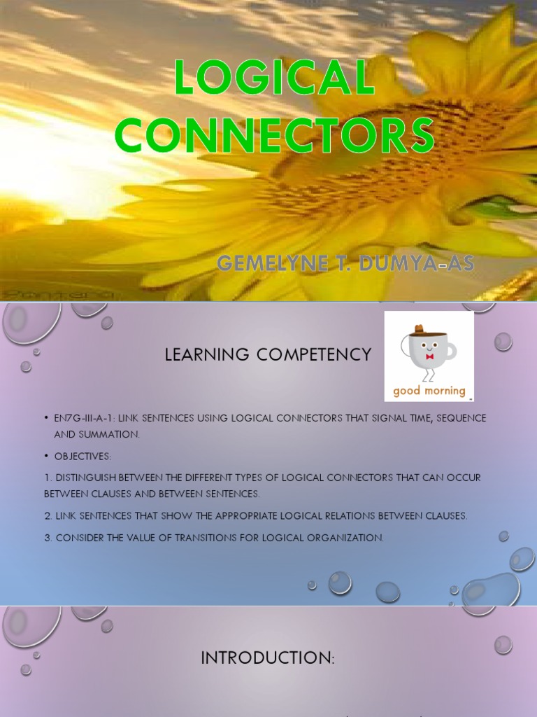 Logical Connectors | PDF | Summation | Sentence (Linguistics)