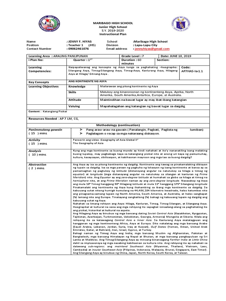 AP 7 - Lesson Plan JUNE 18, 2019 | PDF