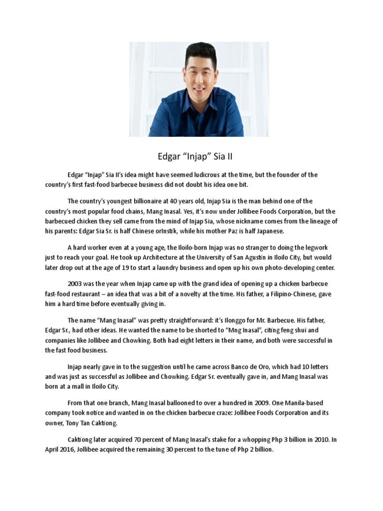 Edgar Sia Pdf Companies Economy Of The Philippines