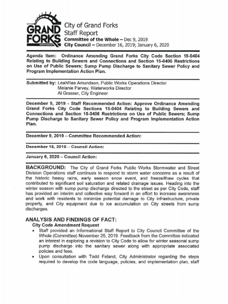 Dec. 9 Grand Forks Sump Pump Ordinance PDF