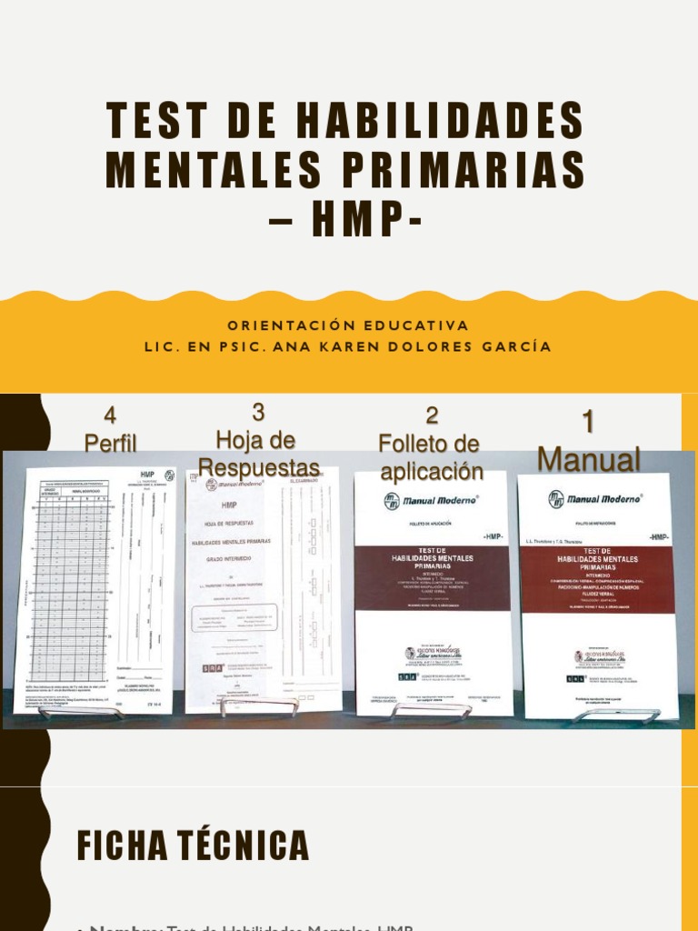 Test De Habilidades Mentales Primarias HMP PDF PDF Inteligencia Raz n