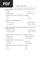 Signals and System MCQ