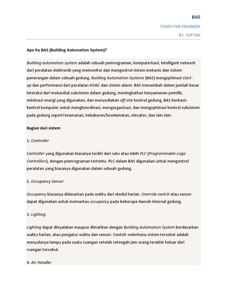 Panduan Lengkap Building Automation System | PDF