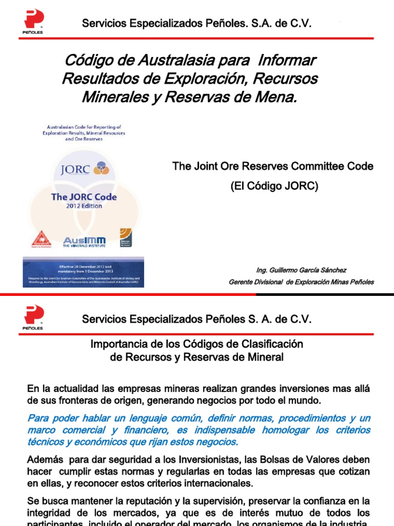 Codigo JORC Oct 2018 | PDF | Minería | Minerales