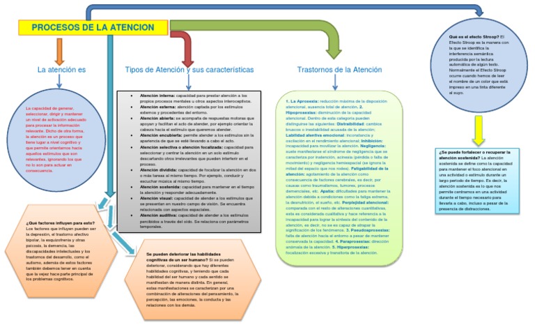 Mapa Conceptual 2 Procesos de La Atencion PDF | PDF | Atención ...