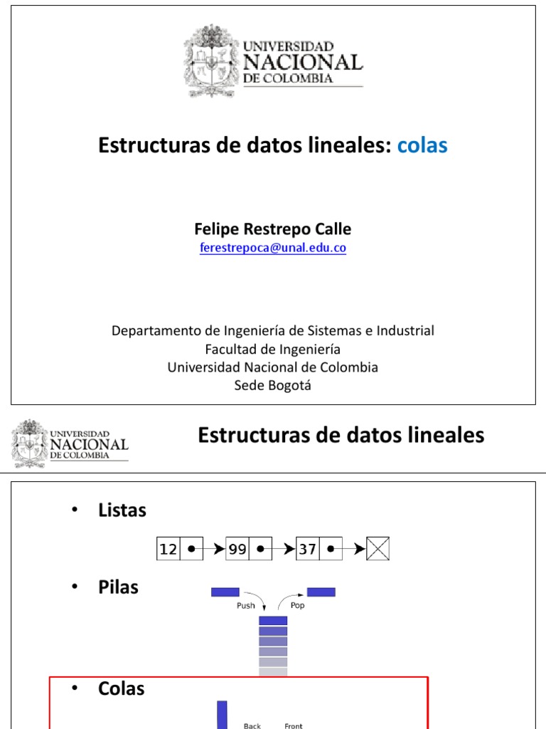 07 EstructurasLineales-Colas PDF | PDF | Cola (tipo de datos abstractos ...