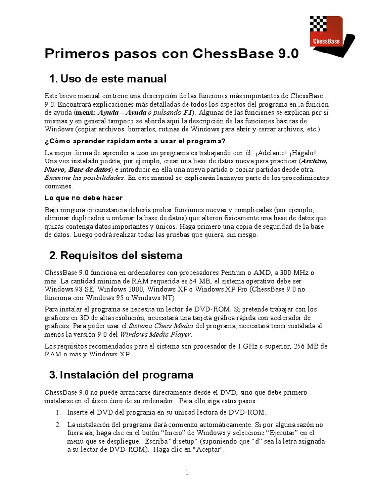 Manual de Chessbase 9 PDF | PDF | Point and Click | Ventana (informática)