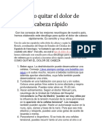 Cómo Quitar El Dolor de Cabeza Rápido