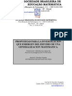 Investigación en educación matemática a partir del estudio de una generalización