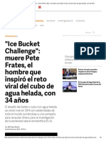 Ice Bucket Challenge - Muere Pete Frates, El Hombre Que Inspiró El Reto Viral Del Cubo de Agua Helada, Con 34 Años