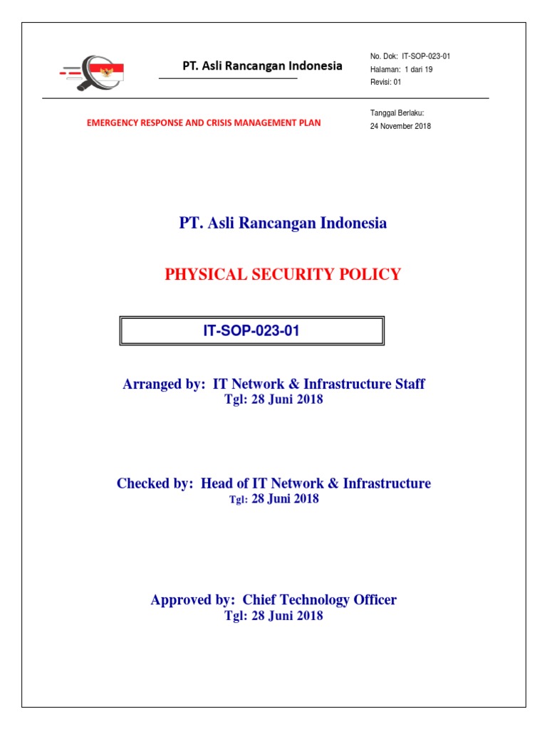Physical Security Policy PDF Information Security Access Control