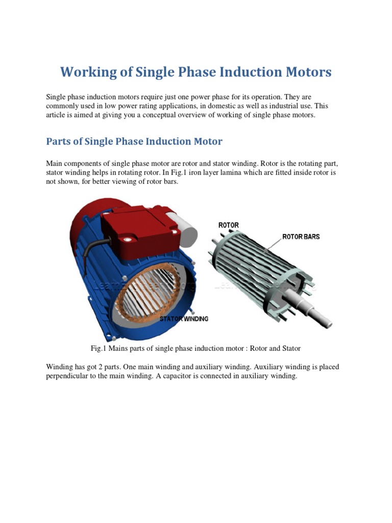 Understanding Single Phase Induction Motors | PDF | Electric Motor ...