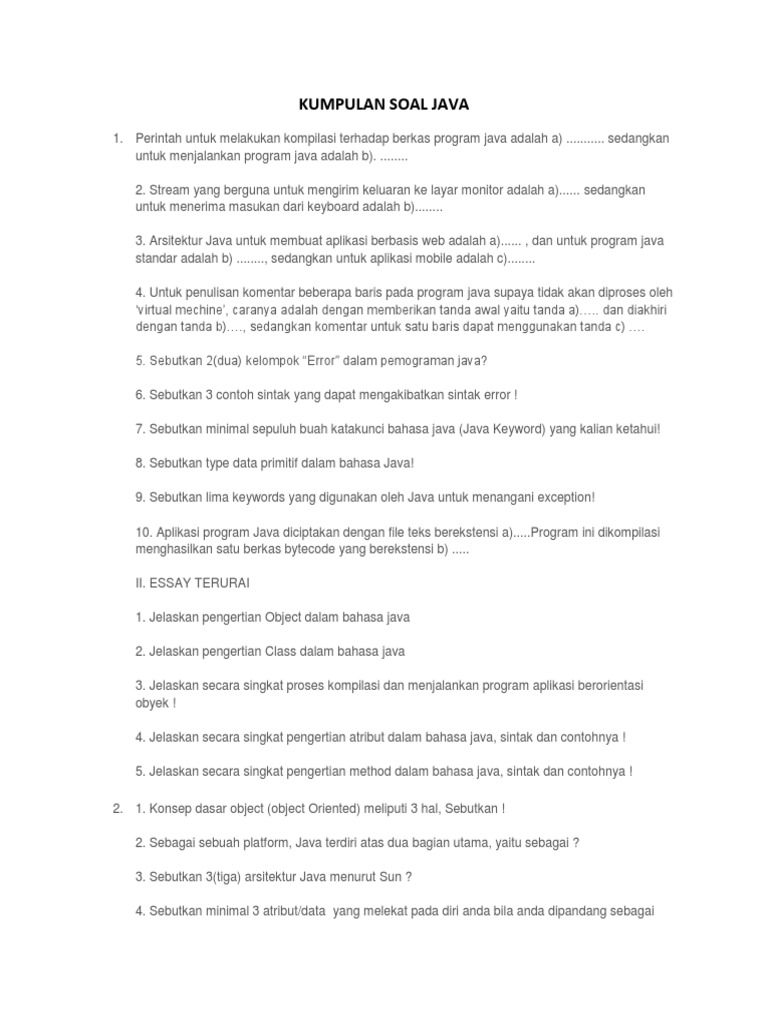 Atribut dan Konsep Dasar Java | PDF | Teknologi & Rekayasa