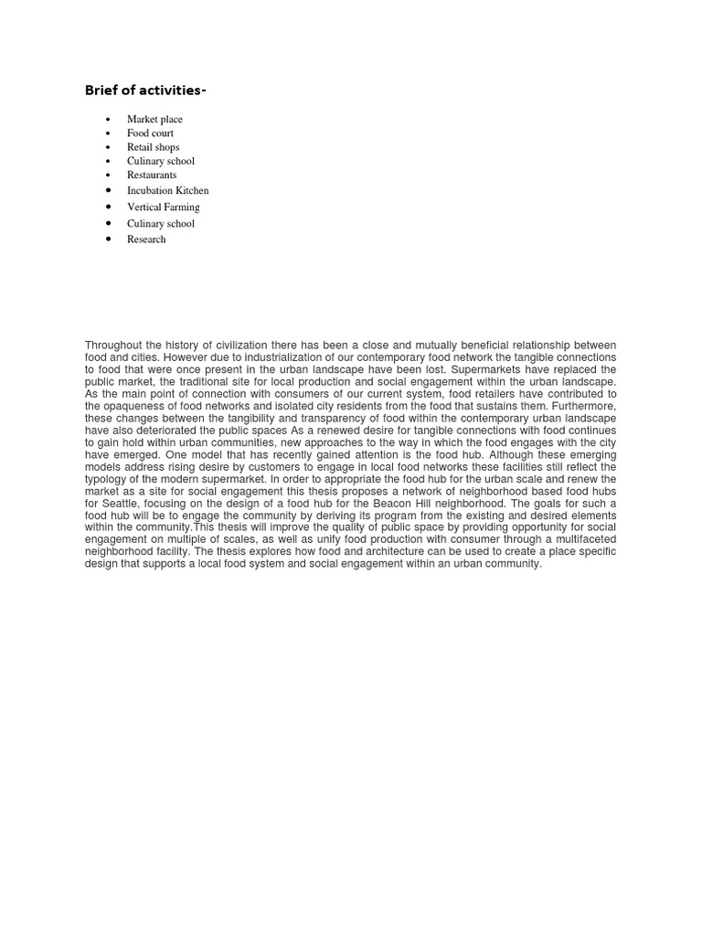 Seattle Neighborhood Food Hub Design | PDF