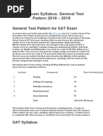 SAT Exam Syllabus