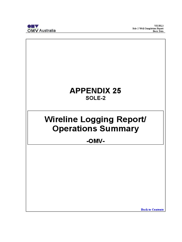 Appendix 25 Sole 2 Wireline Report Pdf Resource Extraction