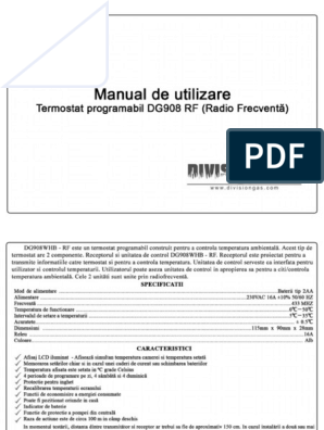 Termostat Division Gas 908 RF - Fisa - Tehnica PDF | PDF