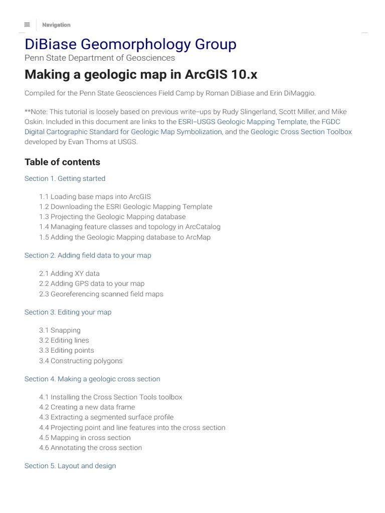 Making A Geologic Map In Arcgis 10 Pdf Pdf Arc Gis Cartography