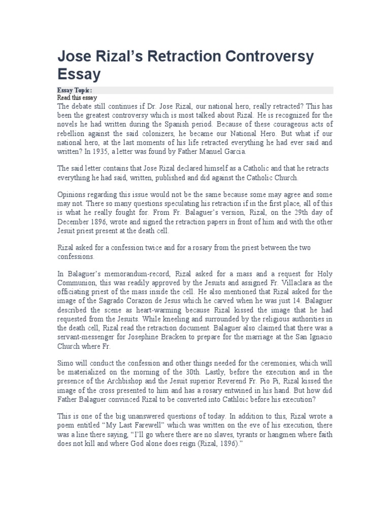 Short essay about rizal life picture