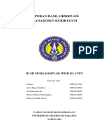 Laporan Hasil Observasi Manajemen Kurikulum