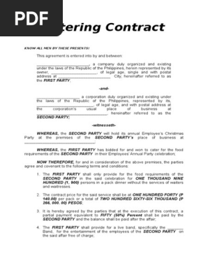 Catering Contract