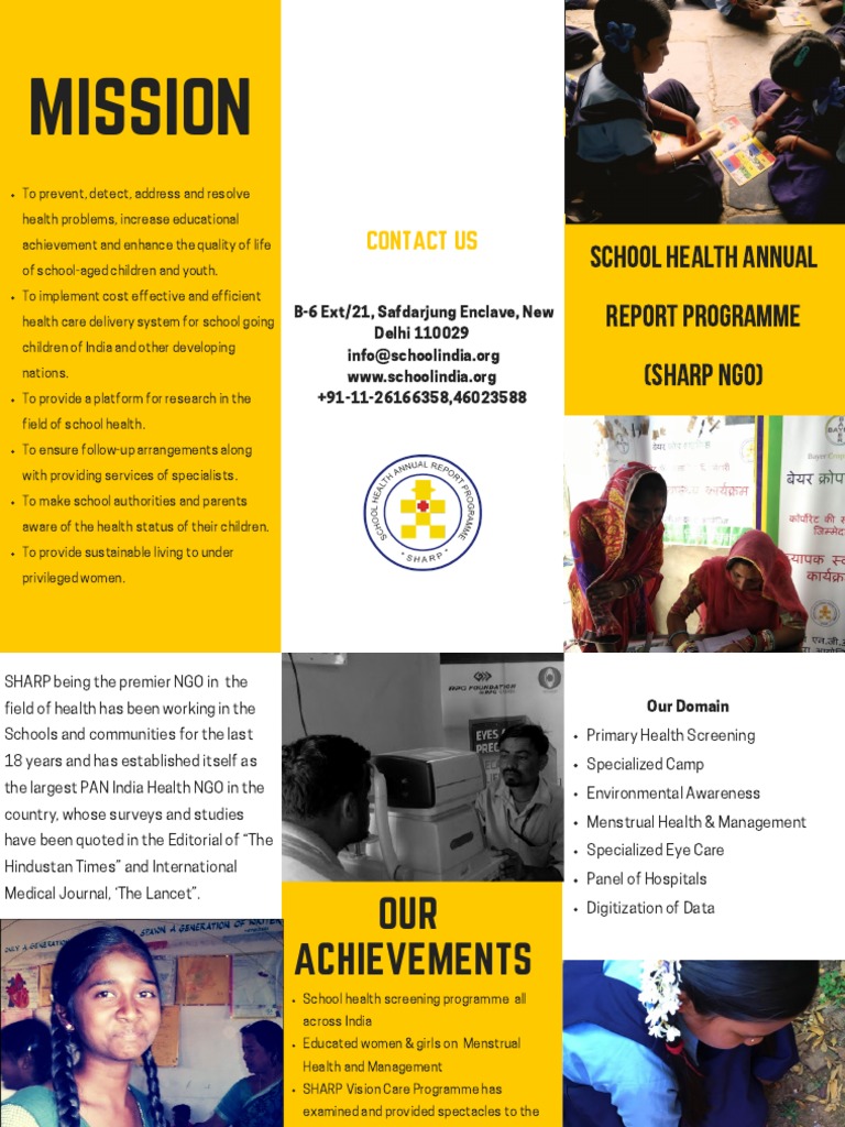 Sharp Ngo Brochure  PDF  Non Governmental Organization  Health