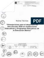 Norma Técnica Orientaciones para El Desarrollo Del Año Escolar 2020 en Instituciones Educativas y Programas Educativos de La Educación Básica