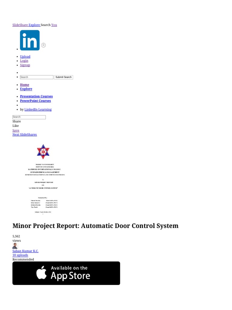Minor Project Report Automatic Door Control System PDF PDF