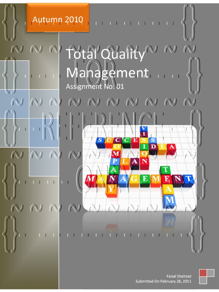 total quality management assignment pdf