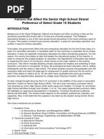 Factors That Affect The Senior High School Strand Preference of Select Grade 10 Students 2