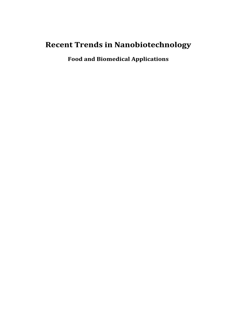 Recent Trends in Nanobiotechnology | PDF | Nanocomposite | Nanoparticle