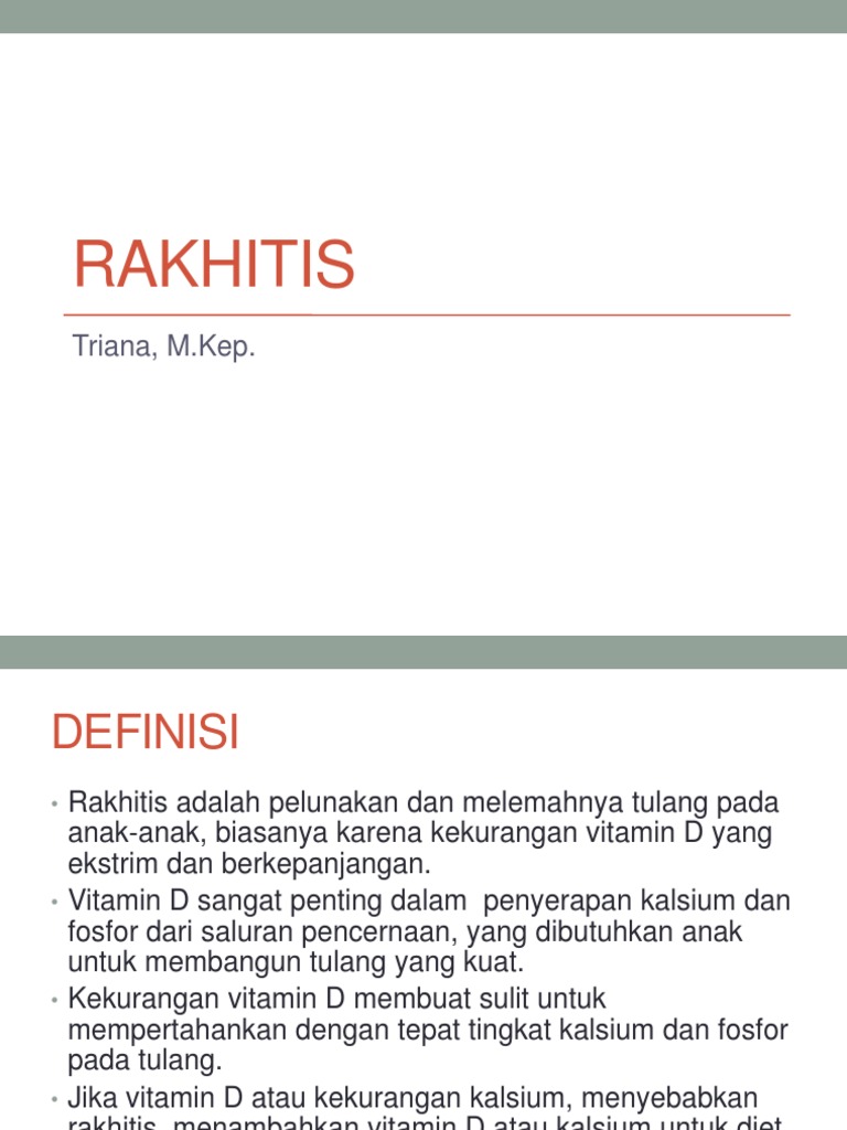 Rakhitis: Penyebab dan Penanganan Anak | PDF | Gaya Hidup