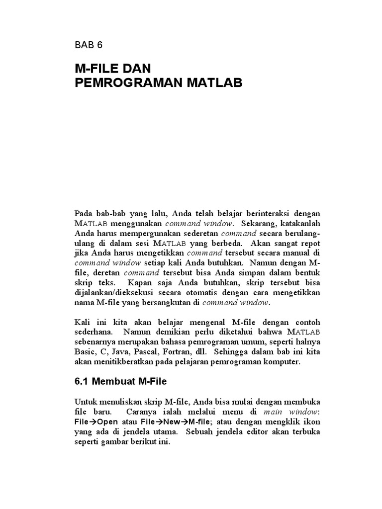 M-File dan Pemrograman MATLAB Dasar | PDF
