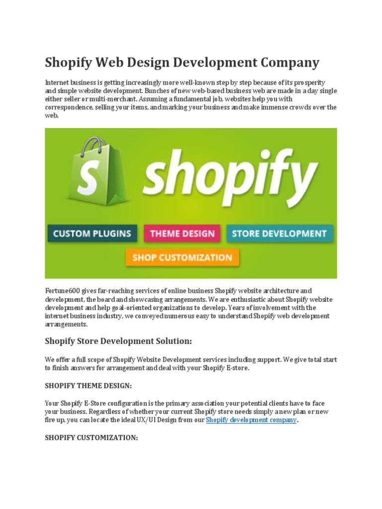 Shopify Development Company | PDF | Online Shopping | E Commerce