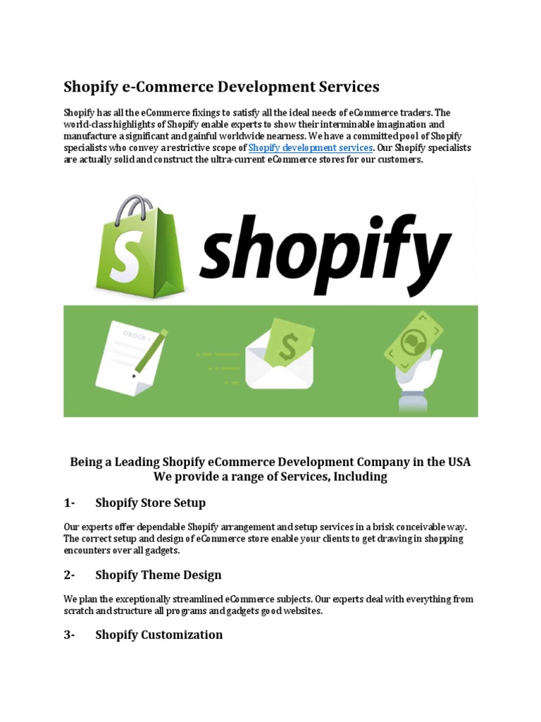Shopify eCommerce Development Services Overview | PDF | E Commerce ...