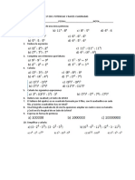 Control matemáticas 1o ESO potencias raíces cuadradas