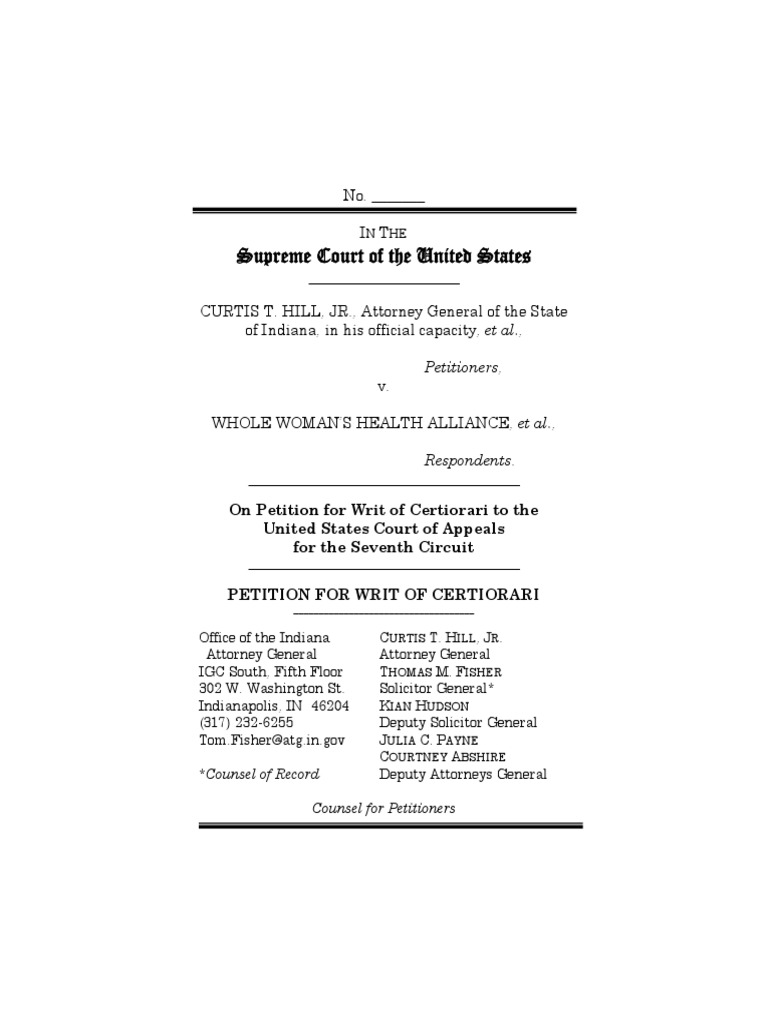 Petition For Writ of Certiorari | PDF | Federal Judiciary Of The United ...