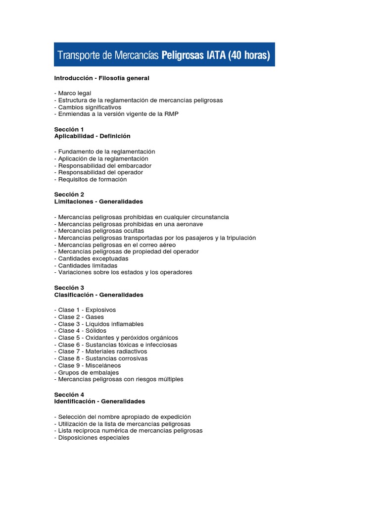 Curso de DGR y Mercancías Peligrosas | PDF