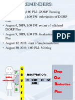 DORP Reminders and Plan Elements