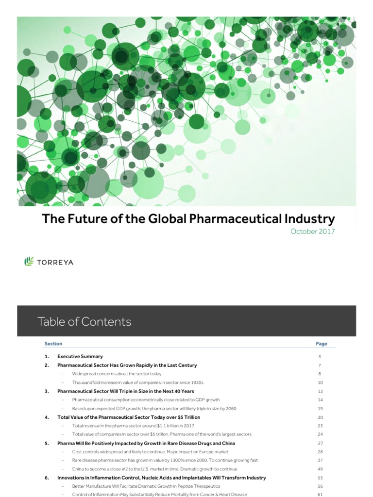 Torreya Global Pharma Industry Study October2017 Pdf Pdf