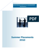 Summer Placements 2010: Bharathidasan Institute of Management