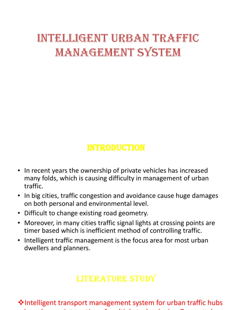 Intelligent Urban Traffic Management System | PDF | Internet Of Things ...