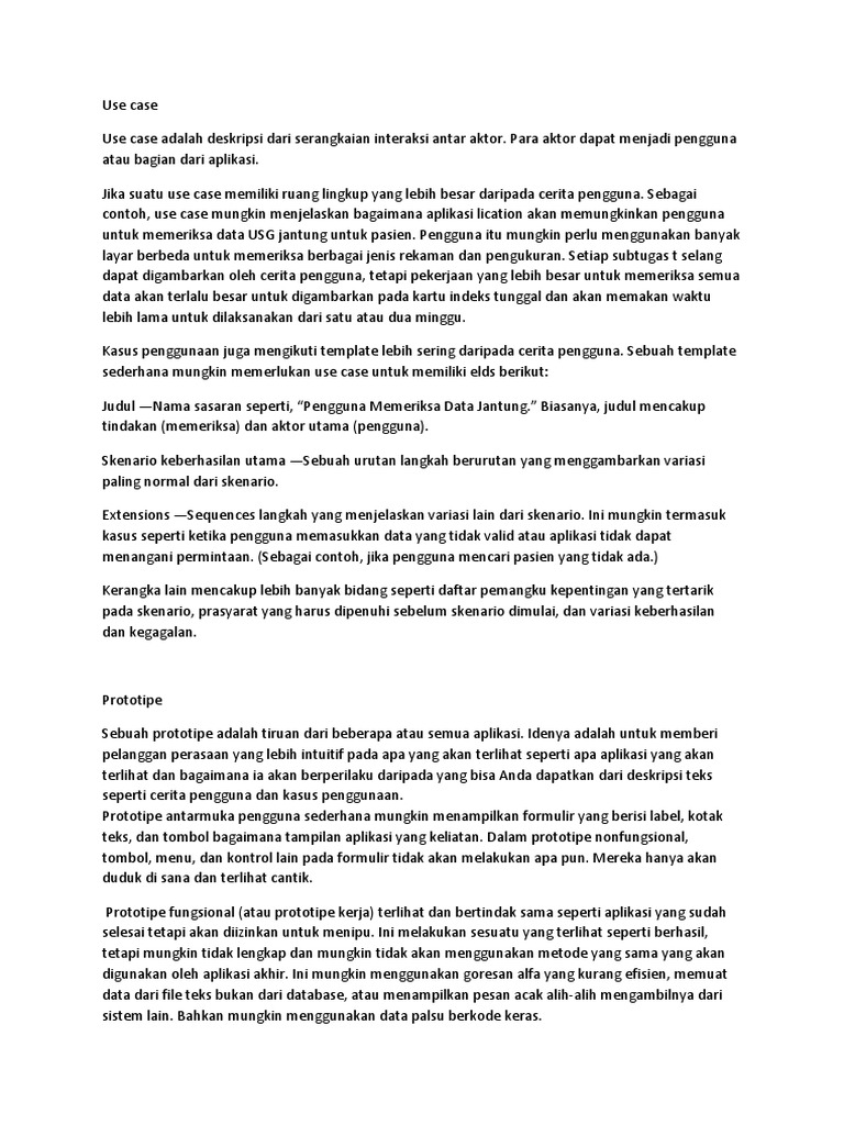 Panduan Lengkap Use Case dan Prototipe | PDF | Komputer | Teknologi ...