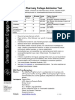 PCAT - Pharmacy College Admission Test: Section Questions # Minutes Score Topics Covered