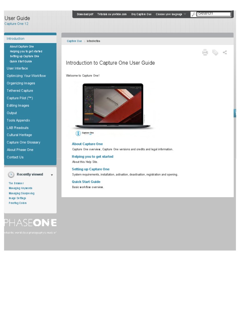 Capture One 12 User Guide PDF | PDF | Image Editing | Ios