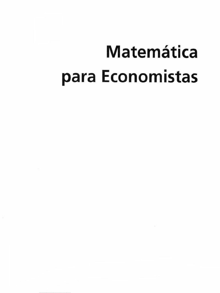 Matematica para Economistas Alpha Chiang 1 PDF | PDF