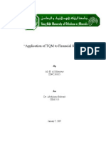 "Application of TQM To Financial Services": Ali H. Al Mansour ID# 230315